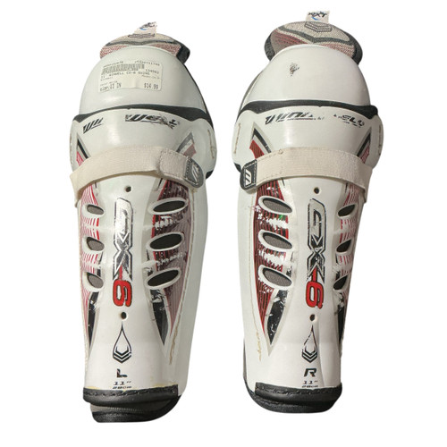 Vist Large View of Product Image Which is Used WinnWell CX-6 Intermediate Shin Guards White 11"