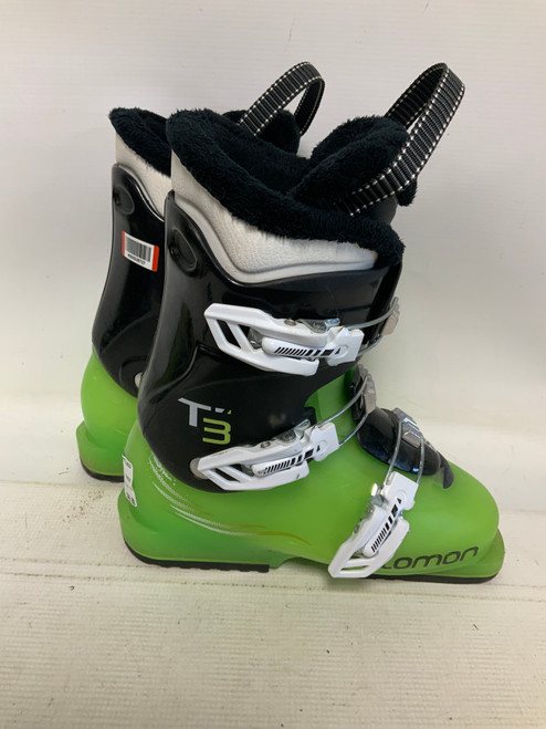 Vist Large View of Product Image Which is Used Salomon T3 Boys DH Ski Boot Green 220 MP - J04 - W05