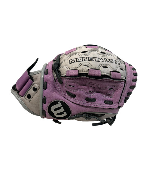Vist Large View of Product Image Which is Used Wilson A0440FPCAT10-GPR BB/SB Glove RH Throw Purple 10"