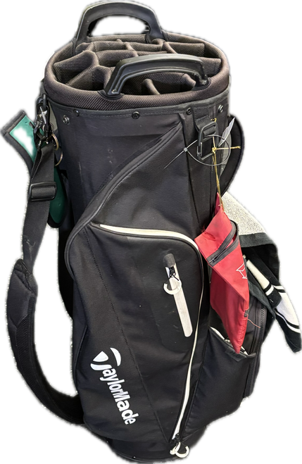 Vist Large View of Product Image Which is Used Taylormade Mens Cart Bag Black And White