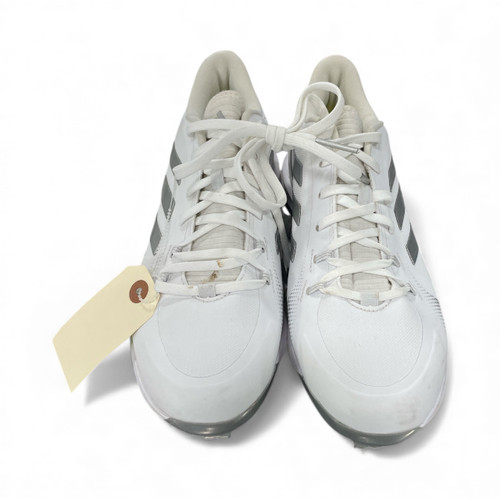 Vist Large View of Product Image Which is Used Adidas PURE HUSTLE BB/SB Cleats White Senior 8