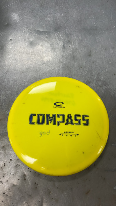 Vist Large View of Product Image Which is Used Latitude 64 COMPASS GOLD Disc Golf Mid Range Yellow