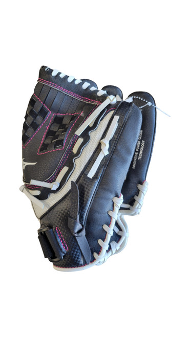 Vist Large View of Product Image Which is Used Mizuno FINCH GLOVE FASTPITCH BB/SB Glove RH Throw Black 11 1/2"