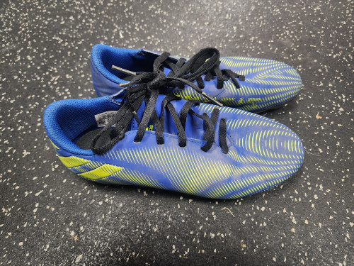 Vist Large View of Product Image Which is Used Adidas NEMESIS Soccer Cleats Navy Blue Junior 03