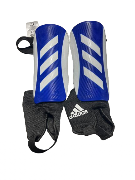 Vist Large View of Product Image Which is Used Adidas SHIN GUARDS YTH L Soccer Shin Guards Junior Royal Blue LG
