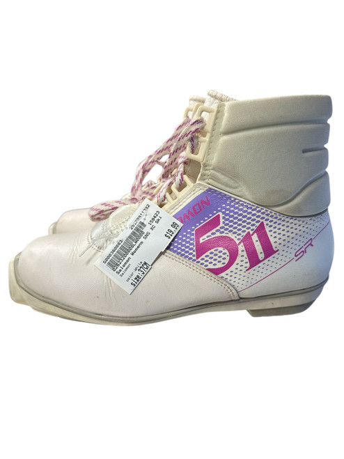 Vist Large View of Product Image Which is Used Salomon Womens SNS XC Ski Boots White W 06 / JR 04-04.5