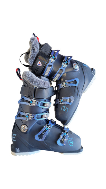 Vist Large View of Product Image Which is Used Rossignol PURE 70 SKI BOOTS 25.5 MP Womens DH Ski Boot Navy Blue 255 MP - M07.5 - W08.5