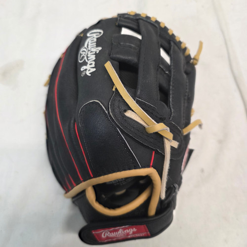 Vist Large View of Product Image Which is Used Rawlings H115HB BB/SB Glove RH Throw Black 11 1/2"