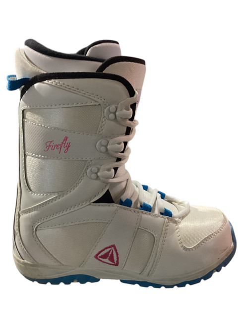 Vist Large View of Product Image Which is Used Firefly WHITE SBB Girls Snowboard Boots White Youth 09.0