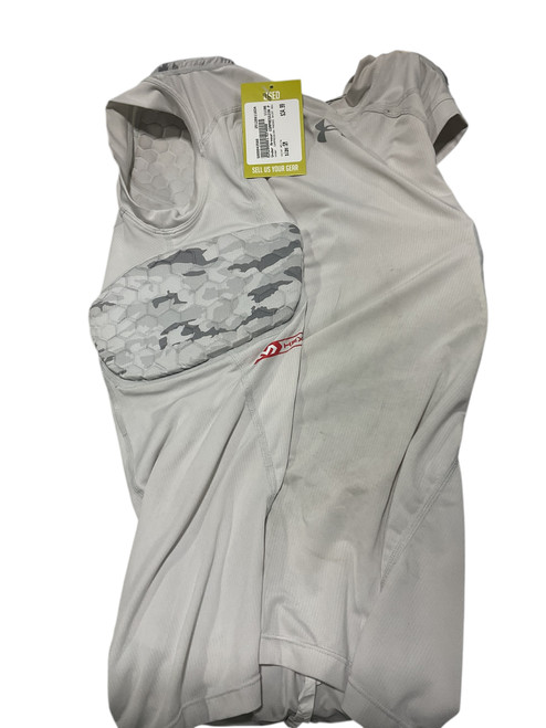 Vist Large View of Product Image Which is Used Under Armour COMPRESSION PADDED SHIRT ADULT FB Top Adult White SM