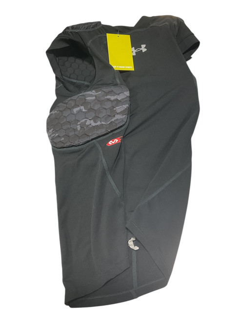 Vist Large View of Product Image Which is Used Under Armour BLACK COMPRESSION PADDED FB Top Youth Black XL