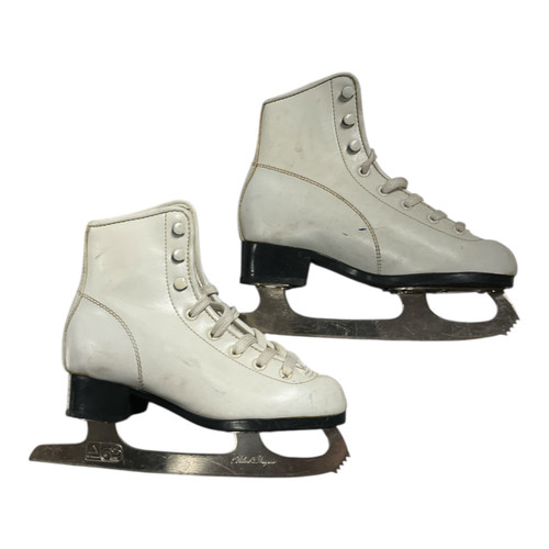 Vist Large View of Product Image Which is Used BRONZE WHITE FIGURE SKATES Girls Figure Skate White Junior 02