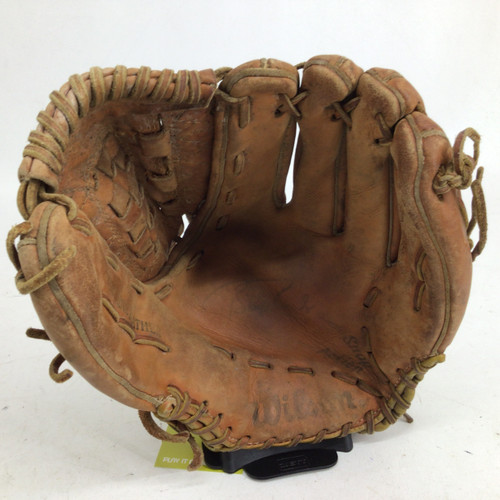 Vist Large View of Product Image Which is Used Wilson BARRY BONDS SIGNATURE EDITION 12IN RHT BB/SB Glove RH Throw Brown 12"