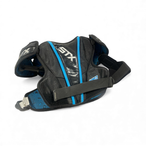 Vist Large View of Product Image Which is Used STX K18 Lacrosse Shoulder Pads Black MD