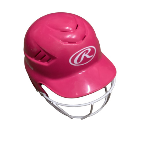 Vist Large View of Product Image Which is Used Rawlings CFTBH-R1 Batting Helmet w/Mask Pink SM