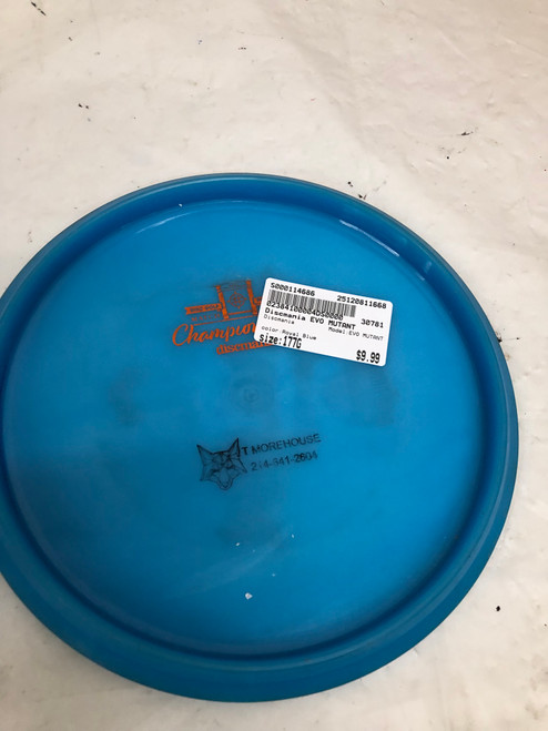 Vist Large View of Product Image Which is Used Discmania EVO MUTANT Disc Golf Mid Range Royal Blue 177g
