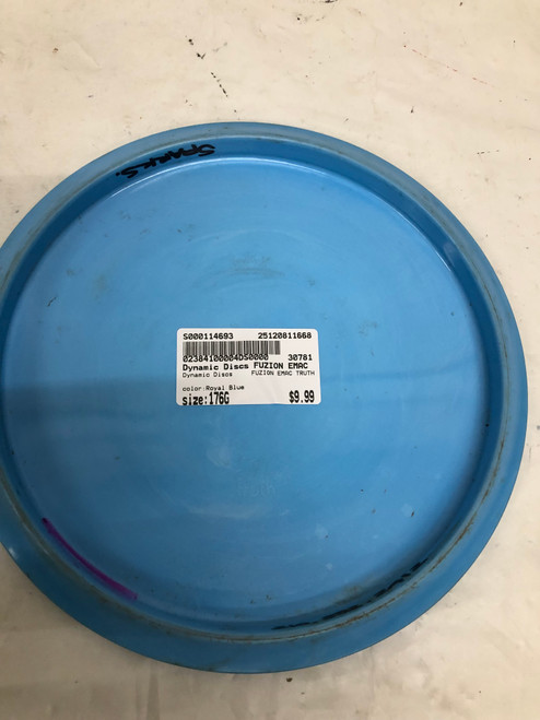 Vist Large View of Product Image Which is Used Dynamic Discs FUZION EMAC TRUTH Disc Golf Mid Range Royal Blue 176g