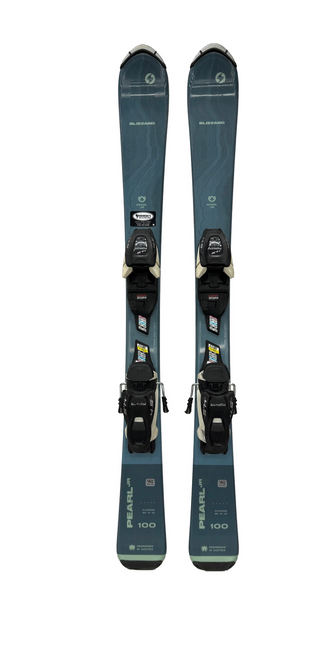 Vist Large View of Product Image Which is Used Blizzard PEARL 110 Girls DH Ski/Binding Teal 100 cm