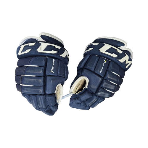 Vist Large View of Product Image Which is Used CCM TACKS 4R PRO -HOLE- Junior Gloves Navy Blue 12"