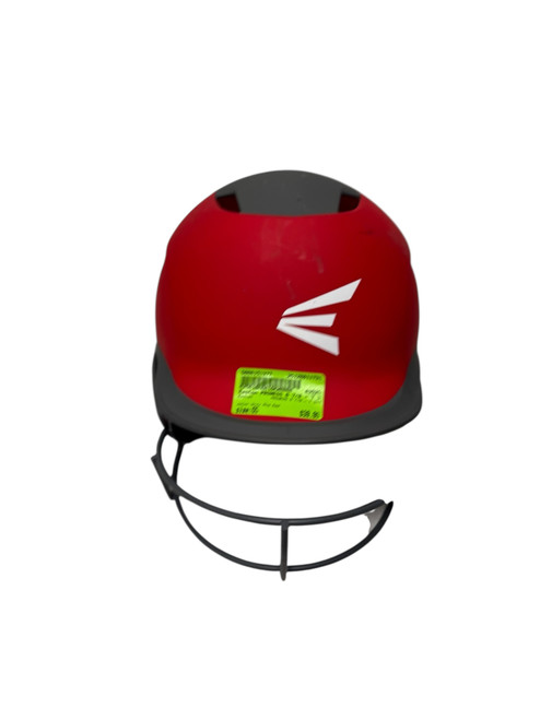 Vist Large View of Product Image Which is Used Easton PROWESS 6 7/8 - 7 3/8 Fastpitch Softball Batting Helmet w/Mask Grey And Red M/L - Like New