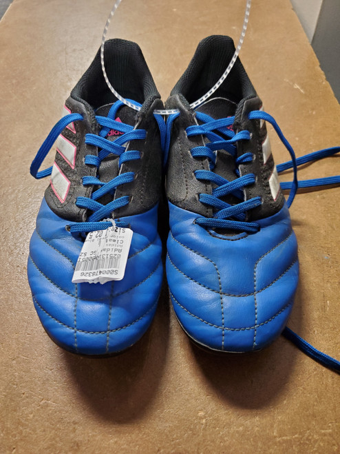 Vist Large View of Product Image Which is Used Adidas Soccer Cleats Royal Blue Junior 02.5