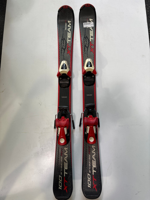 Vist Large View of Product Image Which is Used Tecno Pro XT TEAM Boys DH Ski/Binding White 100 cm