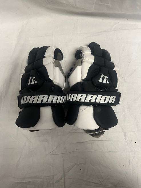 Vist Large View of Product Image Which is Used Warrior RIOT II LAX GLOVES Lacrosse Gloves Junior Black 13"