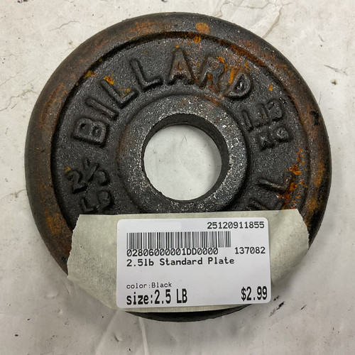 Vist Large View of Product Image Which is Used Standard Plate Black 2.5 lb