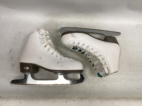 Vist Large View of Product Image Which is Used Riedell OPAL Girls Figure Skate White Junior 03