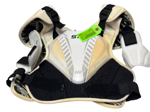 Vist Large View of Product Image Which is Used STX 400 STALLION NOCSAE Lacrosse Shoulder Pads White LG