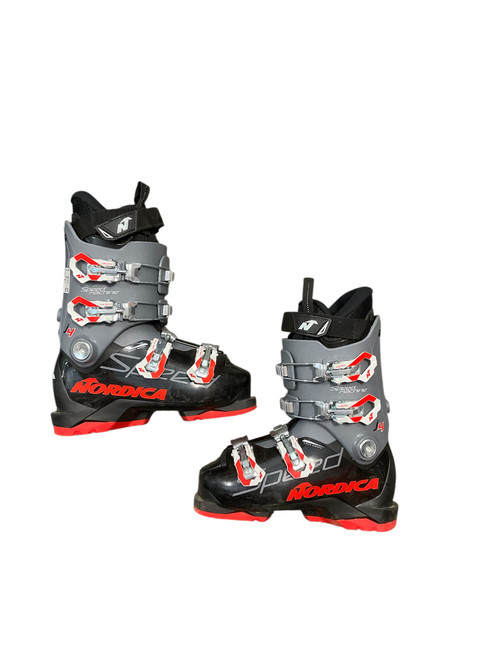 Vist Large View of Product Image Which is Used Nordica SPEED MACHINE J4 DH BOOT Boys DH Ski Boot Black 225 MP - J04.5 - W5.5