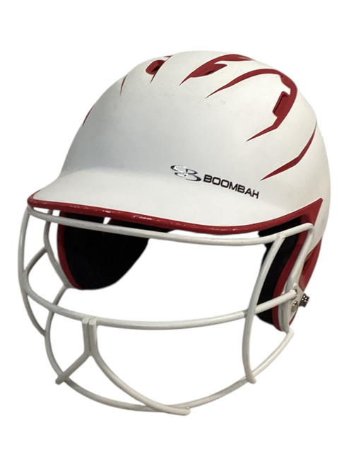 Vist Large View of Product Image Which is Used BoomBah BATTING HELMET W/MASK Batting Helmet w/Mask Red One Size