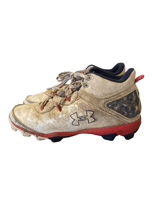 Vist Large View of Product Image Which is Used Under Armour BB/SB Cleats White Junior 06