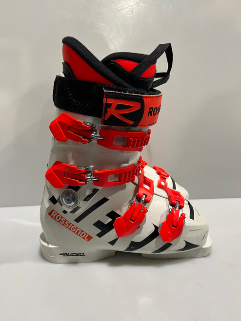 Vist Large View of Product Image Which is Used Rossignol WORLDCUP 90SC Boys DH Ski Boot White 240 MP - J06 - W07