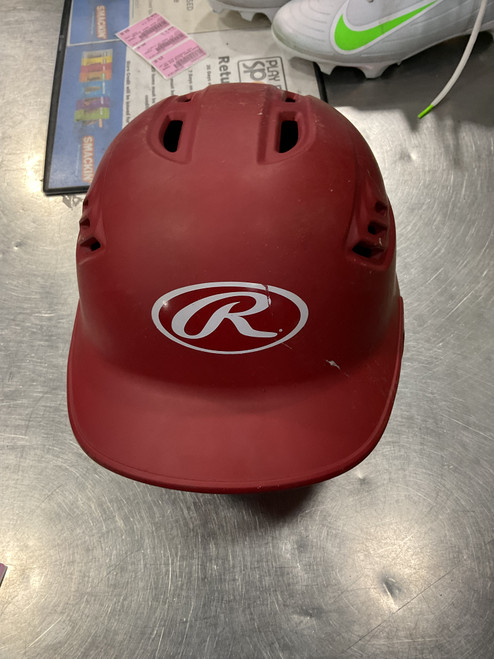 Vist Large View of Product Image Which is Used Rawlings R16S-REVB Batting Helmet No Mask Red M/L
