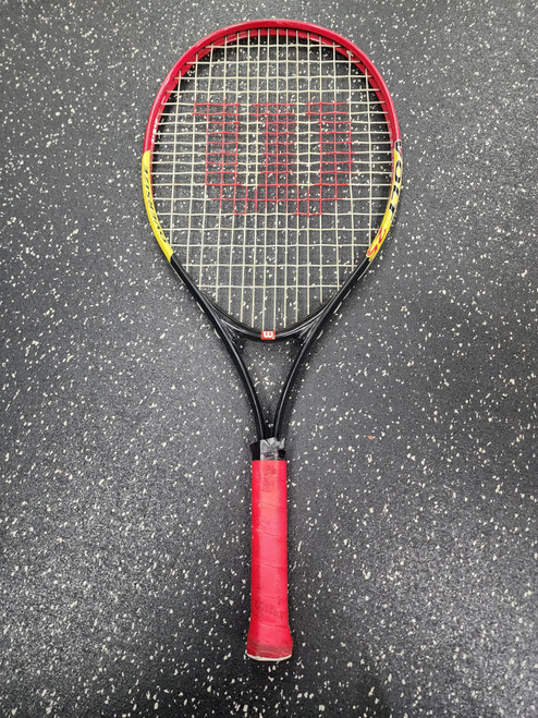 Vist Large View of Product Image Which is Used Wilson VOLT 25 Junior Tennis Racquet Red 25"