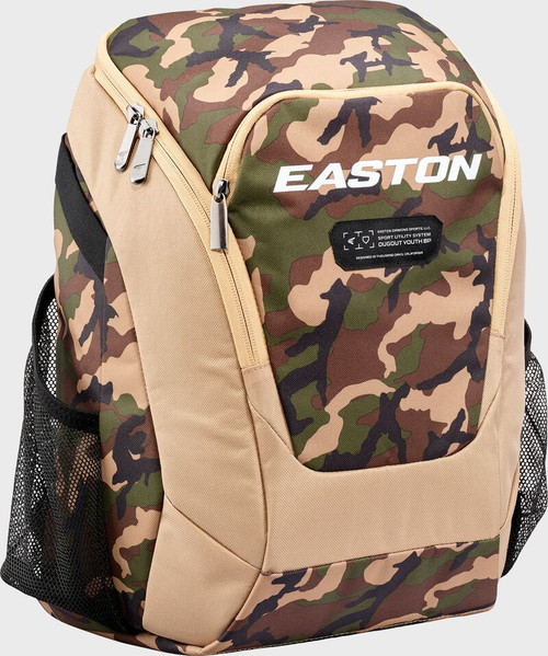 Vist Large View of Product Image Which is New Dugout Youth Backpack, Tan/Army Camo