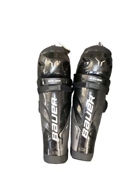 Vist Large View of Product Image Which is Used Bauer SHINGUARD Senior Shin Guards Black 16"