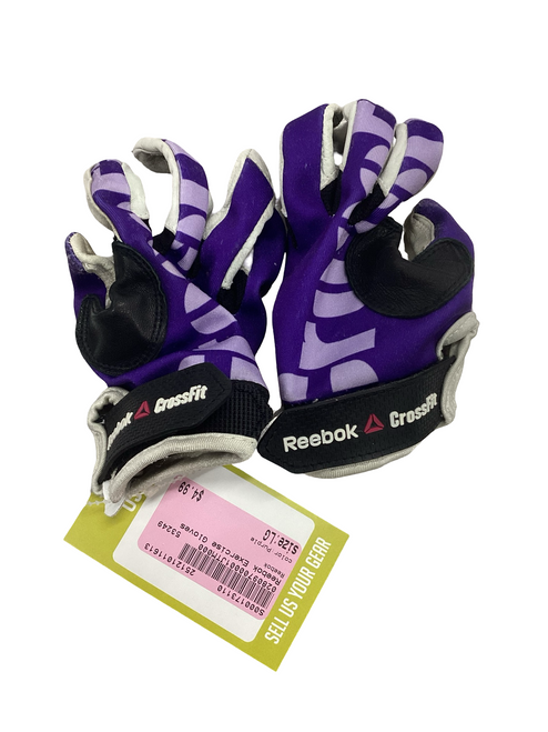 Vist Large View of Product Image Which is Used Reebok Exercise Gloves Purple LG