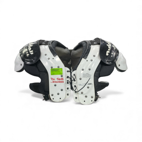 Vist Large View of Product Image Which is Used Riddell WARRIOR IIIX FB Shoulder Pads White XS