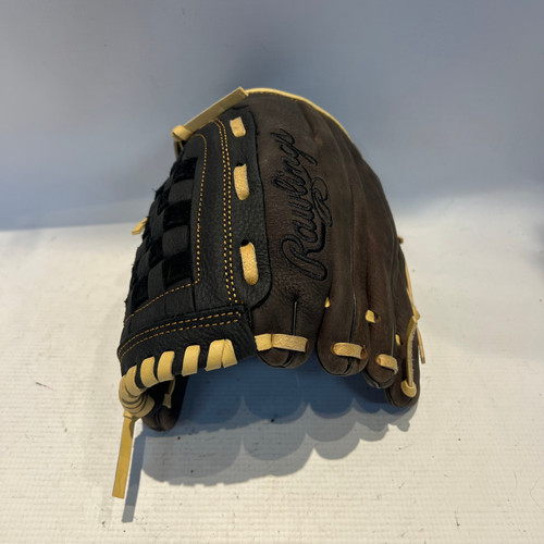 Vist Large View of Product Image Which is Used Rawlings MARK OF A PRO BB/SB Glove RH Throw Brown 12 1/2"