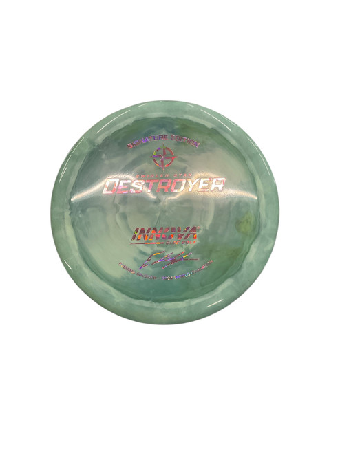 Vist Large View of Product Image Which is Used Innova DESTROYER SWIRLED STAR Disc Golf Driver Teal