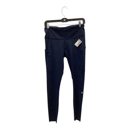 Vist Large View of Product Image Which is Lululemon Leggings Navy Blue MD
