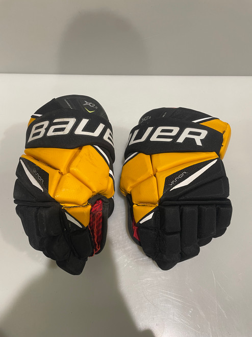 Vist Large View of Product Image Which is Used Bauer VAPOR X Junior Gloves Yellow 13"