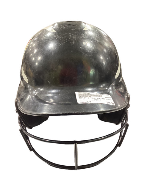 Vist Large View of Product Image Which is Used RIP-IT 2 TONE BLK/WHT Batting Helmet w/Mask Black And White S/M