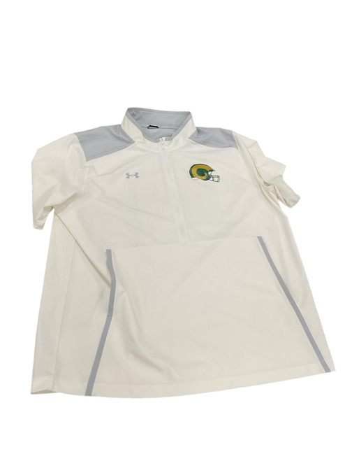 Vist Large View of Product Image Which is Used Under Armour CSU QUARTER ZIP SHORT SLEEVE WINDBREAKER FB Top Adult White 2X