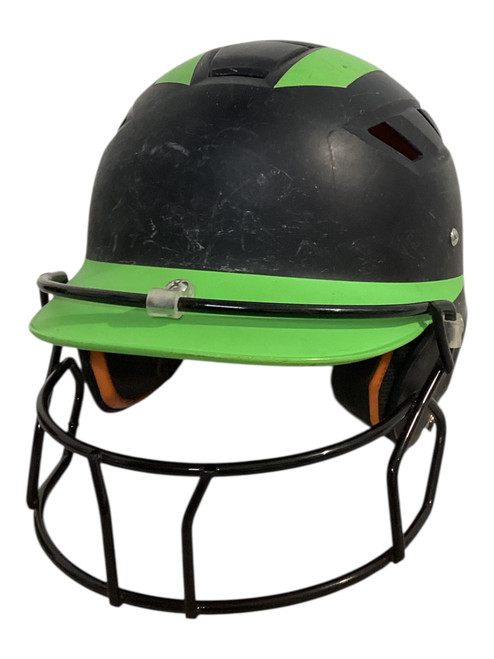Vist Large View of Product Image Which is Used BoomBah BATTING HELMET W/MASK Batting Helmet w/Mask Green One Size