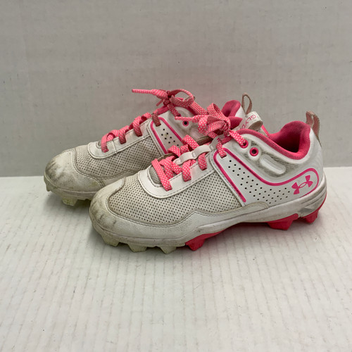 Vist Large View of Product Image Which is Used Under Armour GLYDE BB/SB Cleats Pink Junior 02