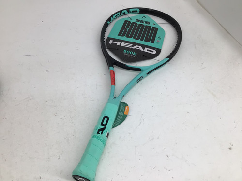Vist Large View of Product Image Which is Used Head NEW 2024 UNSTRUNG BOOM MP 4 1/2 RACQUET Adult Tennis Racquet Turquoise 4 1/2"