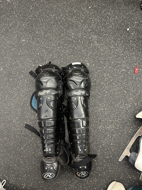 Vist Large View of Product Image Which is Used Rawlings ADULT 5DCW Catchers Leg Guards Black Adult